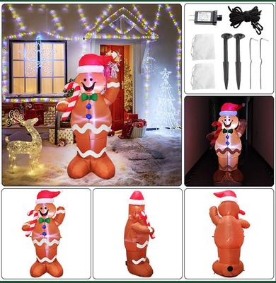 Aufblasbarer Hof, beleuchtete Dekoration für den Außenbereich, Lebkuchendekoration für Weihnachten