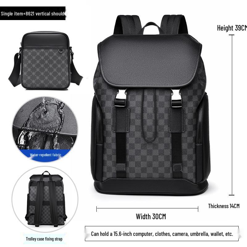 Men's Trendy High-End Business Laptop Backpack - Large Capacity Travel & Schoolbag with Old Flower Design