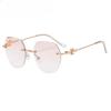 Women Men  Trendy Reading Glasses Anti-blue Light Eyeglasses Unisex Women Retro Rimless Eyewear