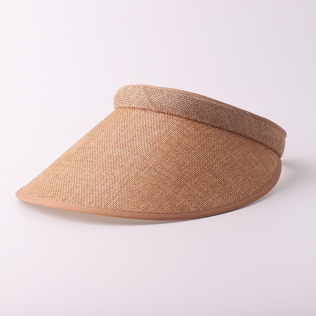 New summer straw hat cycling anti-ultraviolet empty top sun hat unisex large edge showing face small hat