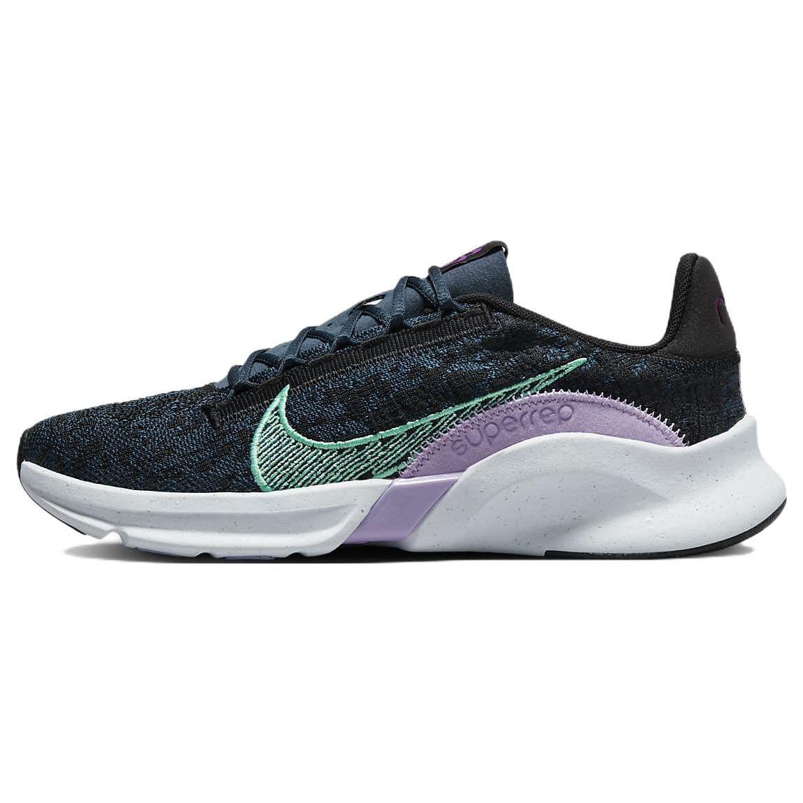 Nike SuperRep Go 3 Flyknit Next Nature WMNS Black Armoury Navy Vivid Purple Green Glow DH3393-002 EU 36