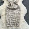 Summer Women Brand Designer Sexy Club Party Halter Print Letter Knitted Sweater Slim Bodycon Mini Short Sheath Dresses