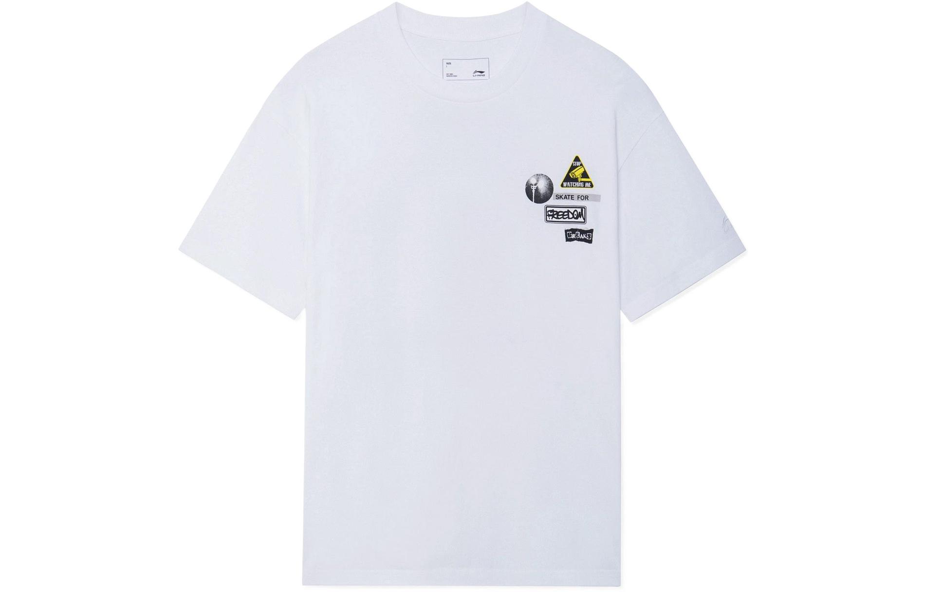 Li Ning Skateboard T Shirt Unisex White AHSS301-3 M