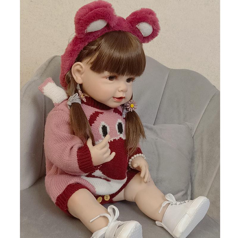 Reborn Dolls 21inch Full Soft Silicone Body Reborn Baby Girl Doll Waterable Toy Lovely Babies Doll Toys Gift For Children