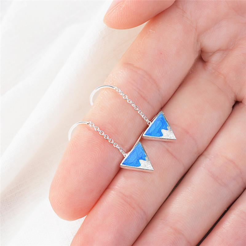 New Fashion Silver 925 Drop Earrings Jewelry Female Trendy Hill Tassel Earrings for Girl Christmas Gift Lady Accessories