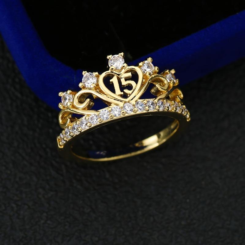 Elegant Princess Crown Ring with Zircon Sparkling for Daily Wear Special Occasions Such As Christmas New Year Valentine's Day