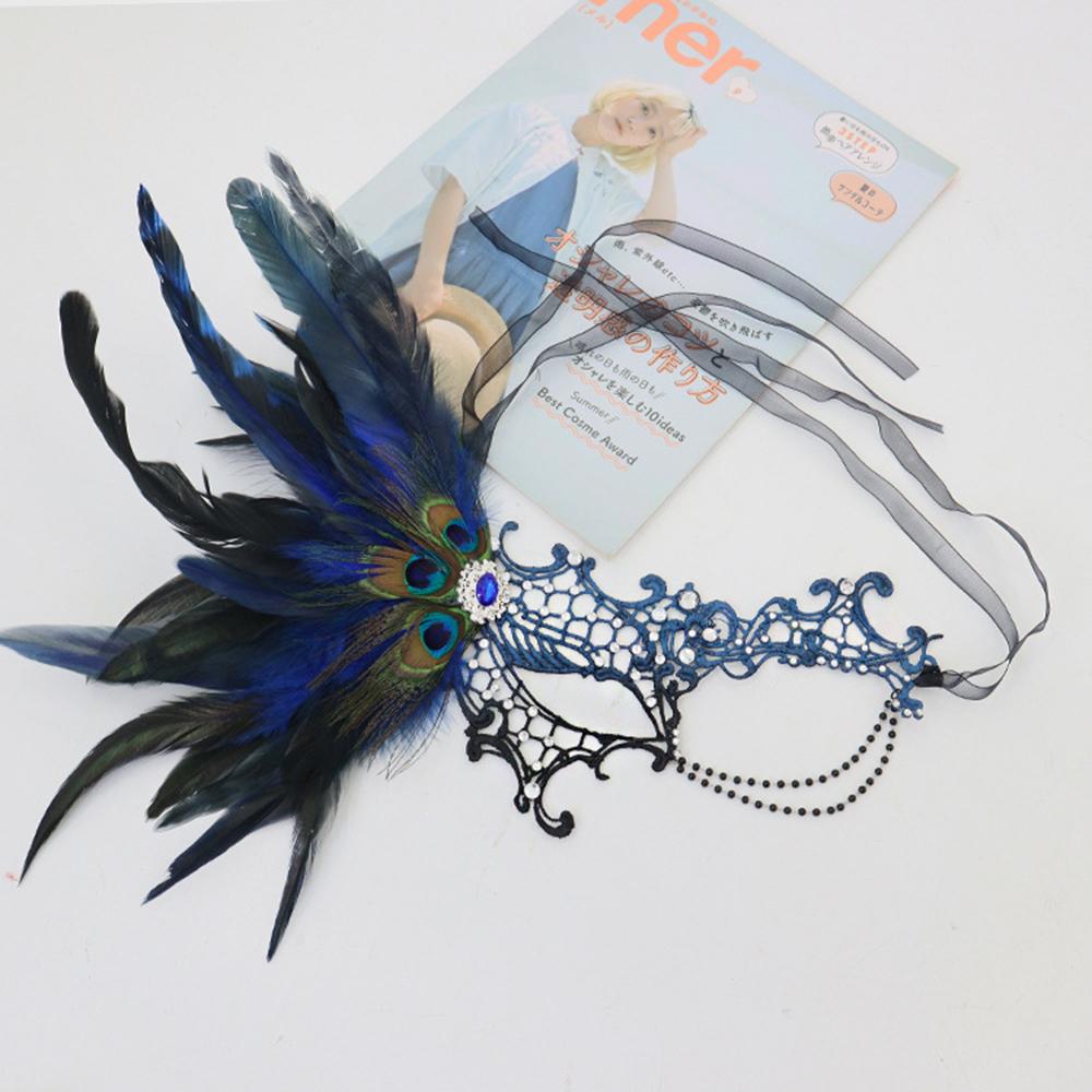 Feathers Design Half-Face Lace Mask Seductive Style Masquerade Feather Mask Fancy Prom Cosplay Masquerade Mask