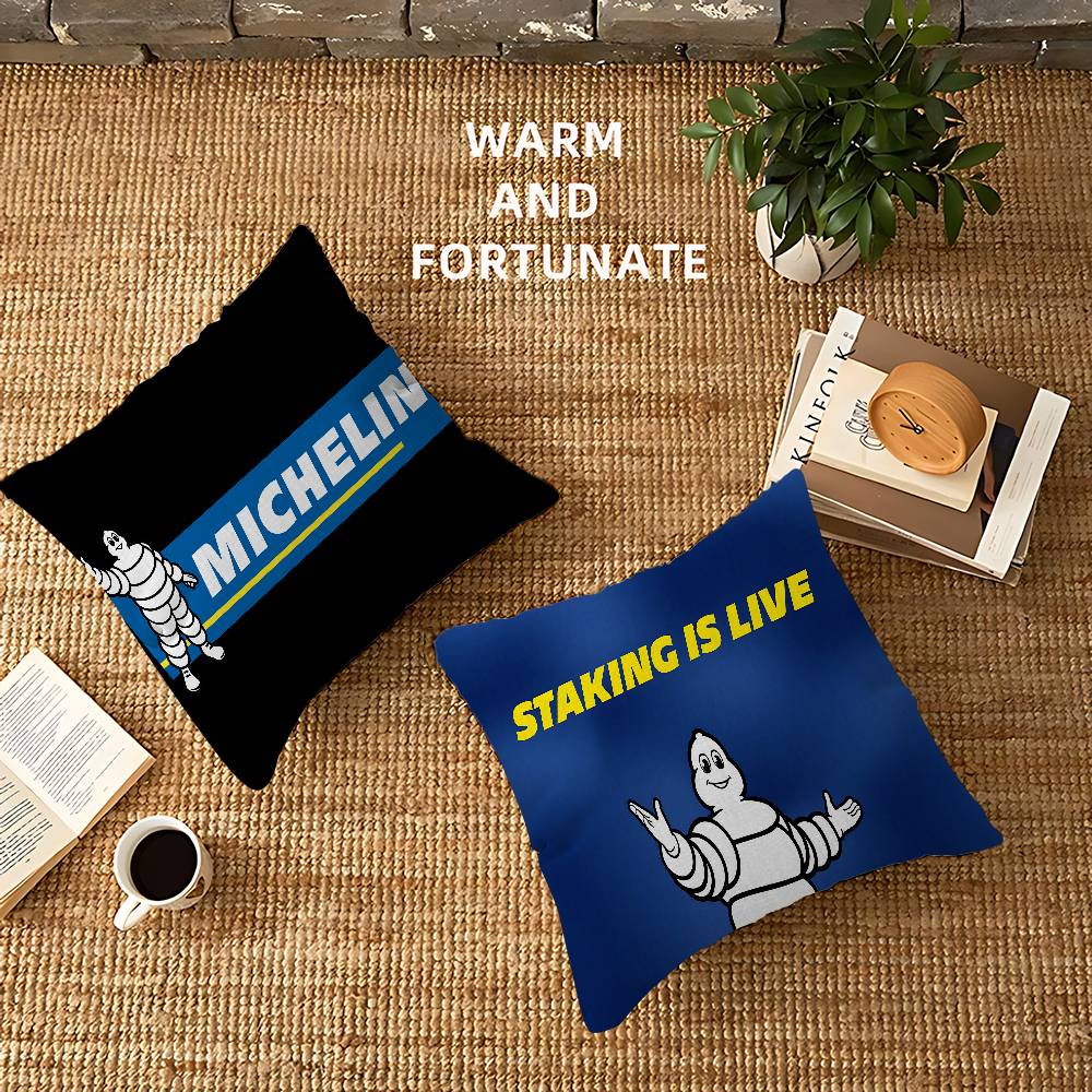 M-Michelins Logo Pillow Cover for Bedroom Room and Living Room Sofa Decorative Cushion Cover