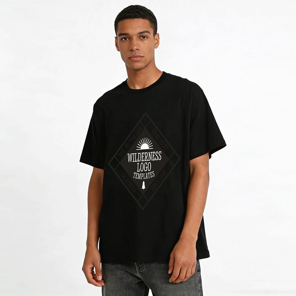 Wilderness Print Casual Tee California Style Since 2008 Pure cotton T-shirt
