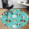1pc Dog Faces Chair Carpet for Office, Round Polyester Mat, Indoor Decor for Office, Washable Non-slip Carpet yy251219068