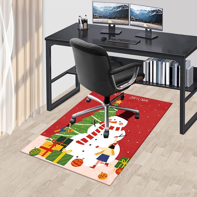 

Christmas Snowman Chair Mat - Anime Cartoon Design, Non-Slip Carpet for Office, Home Decor, Living Room, Bedroom, Game Room & Dormitory.R095 60cm by 90cm