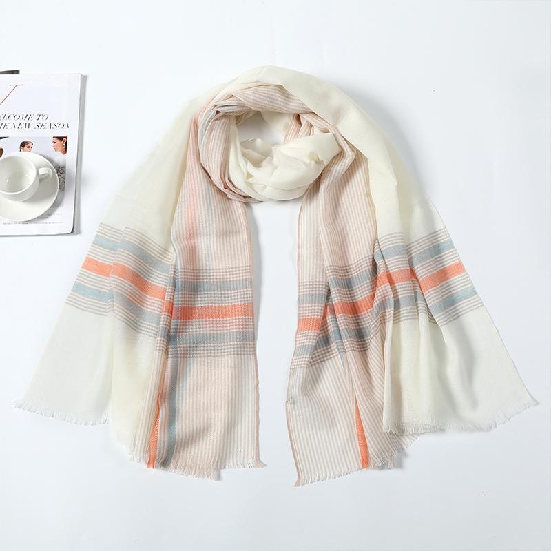 Spring and Autumn high-luxury shawl with light and thin women's dual-purpose scarf wool silk scarf soft scarf