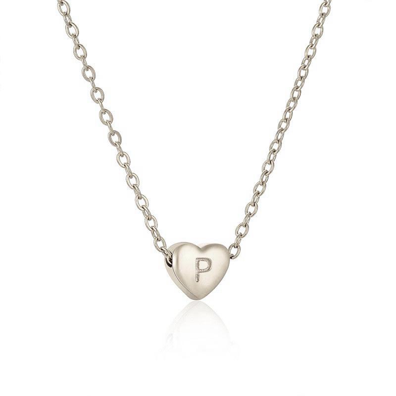 European and American Cold Wind Love Letter Necklace Female Ins Peach Heart English Letter Collarbone Chain 2026