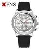 OFNS Men's Fashionable Multi-Functional Luminous Six-Needle Quartz Watch with Calendar and Waterproof Timer