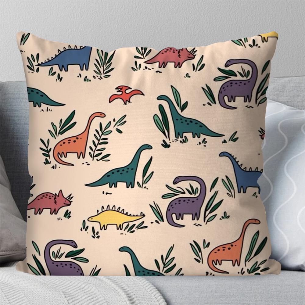 Niedlich Und Minimalistisch Dinosaurier Kissenbezug Quadratisches Kissen Schlafzimmer Sofa Freizeit Komfort Kissen Auto Wohnzimmer Heimdekoration 40X40