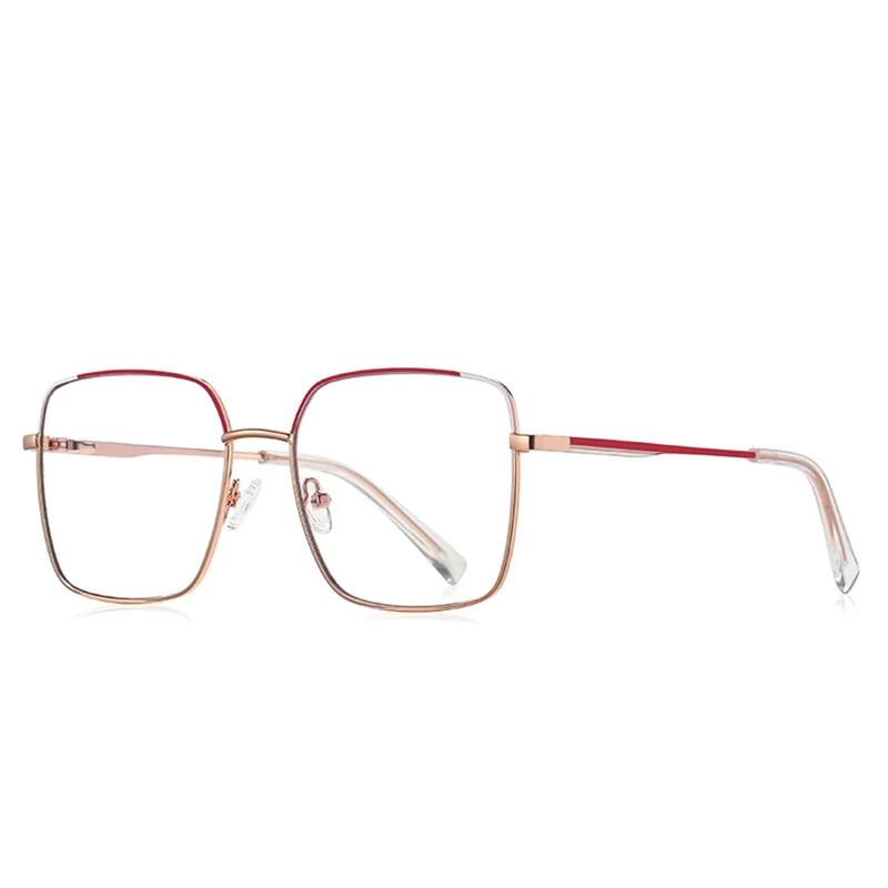 

Red Rose Gold Square Prescription Glasses Anti Blue Light Photochromic Myopia Hyperopia Progressive Optical Eyeglasses Single Version&1.56&None