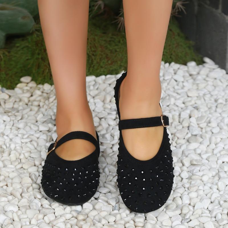 

Fashion Ladies Shoes 2025 Brand Closed Toe Women s Slippers Fashion Outdoor Crystal Daily New Belt Buckle Comfortable Flat Low Heels 40 чёрный