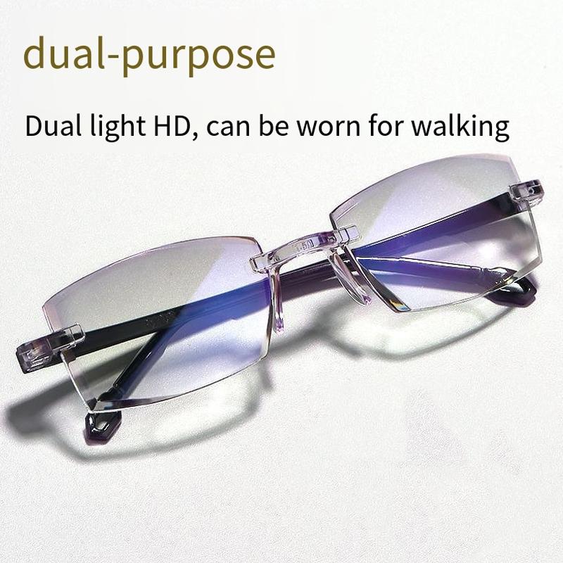 Gafas de lectura con protección contra la luz azul para hombre y mujer, anteojos de lectura sin montura para presbicia, estilo vintage, ultraligeros, ópticos, para hipermetropía