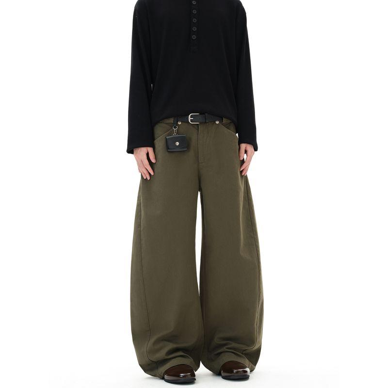 Kisko American Retro Barn-Style Wide-Leg Casual Scimitar Pants for Men and Women, High-End Loose-Fitting Versatile Commuting Pants