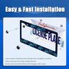 Grey Black American Flag License Plate Frame Vintage USA Flag License Plate Stainless Steel Funny License Plate Holder Patriotic Car Accessory Car