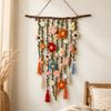 Wooden Branch Crochet Wall Hanging Yarn Floral Tapestry Macrame Wall Hanging  Living Room Decor