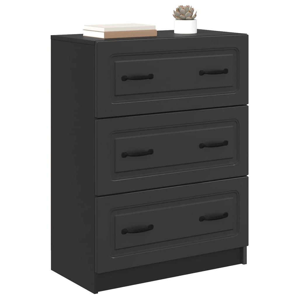 Drawer Cabinet Black 66 x 34.5 x 87 cm Particleboard