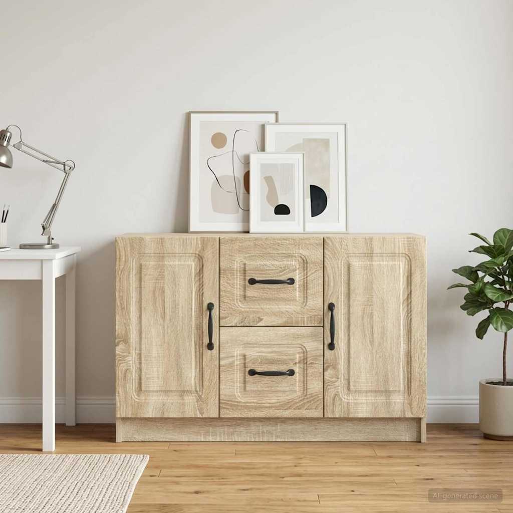 Sideboard in Sonoma Oak Finish 89 x 34.5 x 57 cm Particleboard