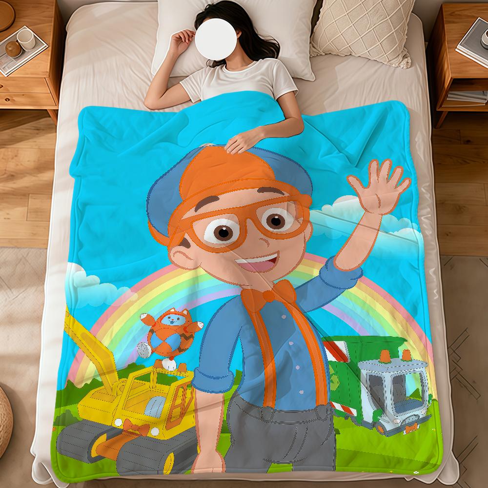 

soft warm plush blanket funny for dorm sofa living room B-B-B-BlippiS-S cartoon fashion pet hogar bedroom gift nap home Flannel 75x90cm