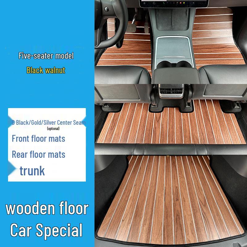 Solid Wood Floor Mats for Tesla Model S, X, Y, & 3 New Energy Cars