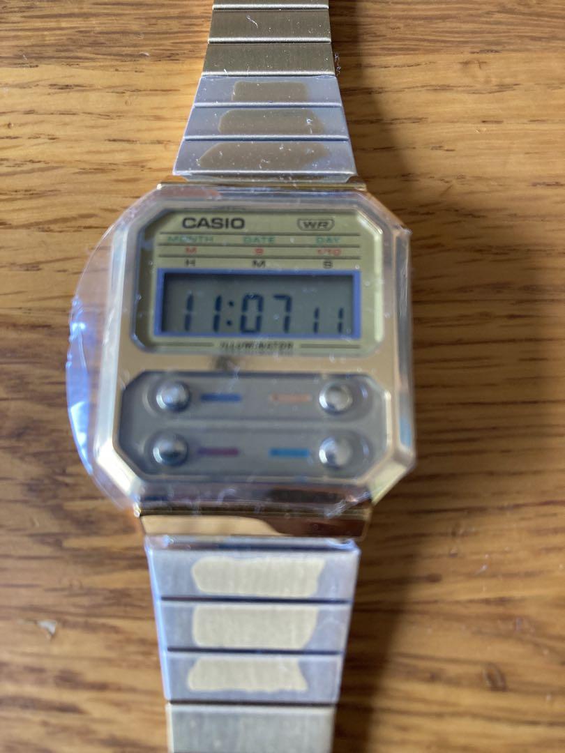 

[Б/У] CASIO VINTAGE Цифровые часы Золотые с коробкой
