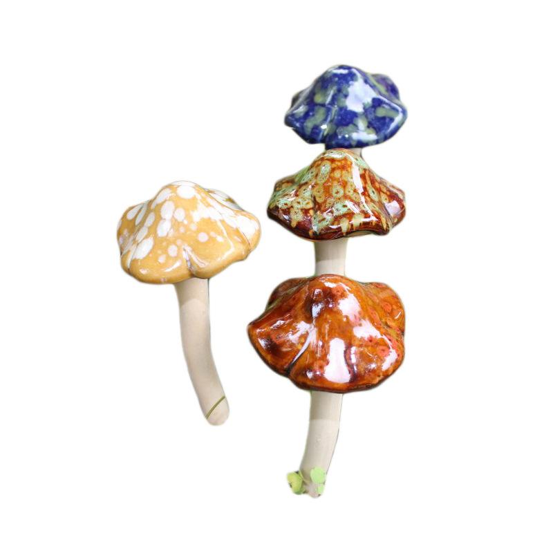 

Garden Decoration Fairy Mushroom4Pieces11.5cmHigh-quality ceramic sculpture for garden and landscape, random colors L