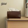 Bathroom Tissue Container PU Leather Box Foldable Retro Style Holder Storage Organizer Decorative Desktop Organizer for Office Desk Home Car Decor