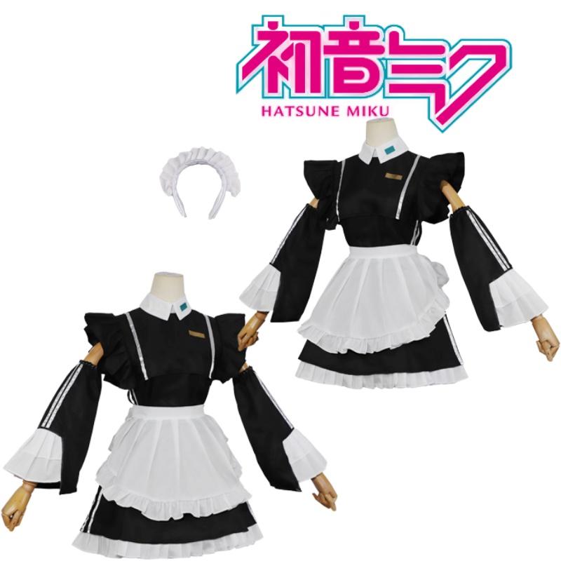 Hatsune Miku Maid Costume Sweet And Charming Black And White Dress For Cosplay Anime Fans