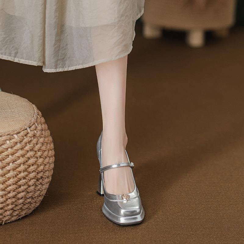 Summer fairy style high heels thick heel waterproof table bag head Mary Jane 2025 autumn new women's shoes with skirts
