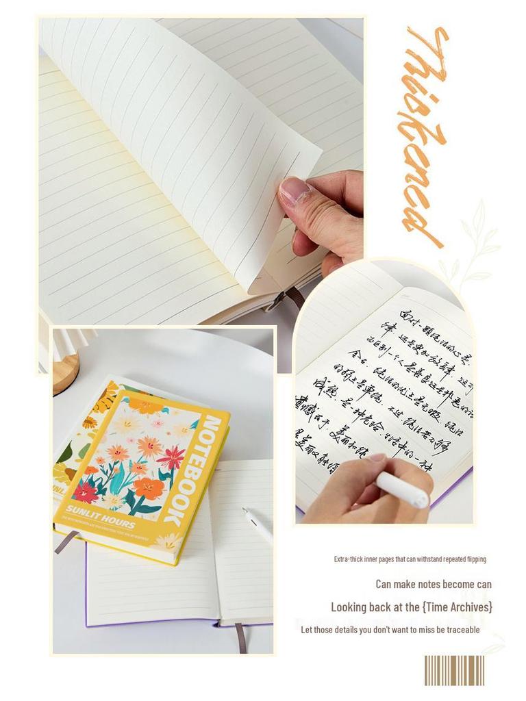 Hand-Painted Floral A5 Notebook - Customizable High-Value Journal with Logo Printing Capability