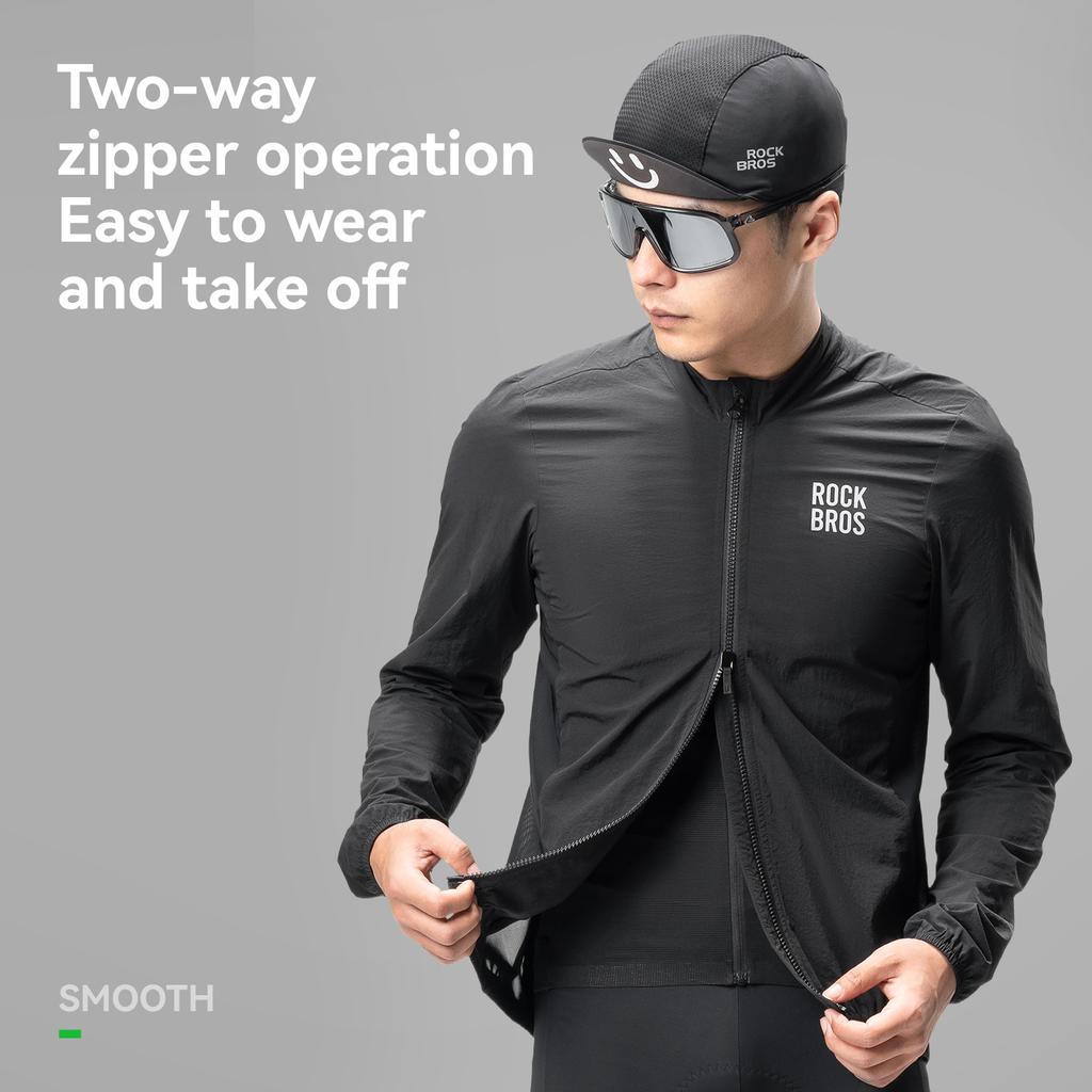 ROCKBROS Cycling Jacket Windproof Reflective MTB Bike Bicycle Windcoat Lightweight Sunscreen Hiking Jacket Sports Clothes