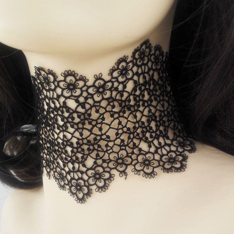 Wide Necklace Neck Accessories Neck Band Wide Edge Lace Scar Covering Neck Jewelry Minimalist Super Wide Clavicle Necklace Fashion