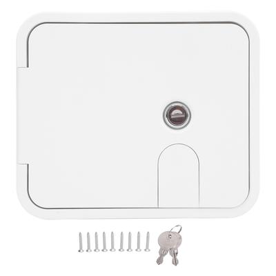 145 X 116mm RV Strömkabel Lucka med Rostfritt Stål Lås och Nycklar 180 Graders Öppning Elektrisk Åtkomstdörr för