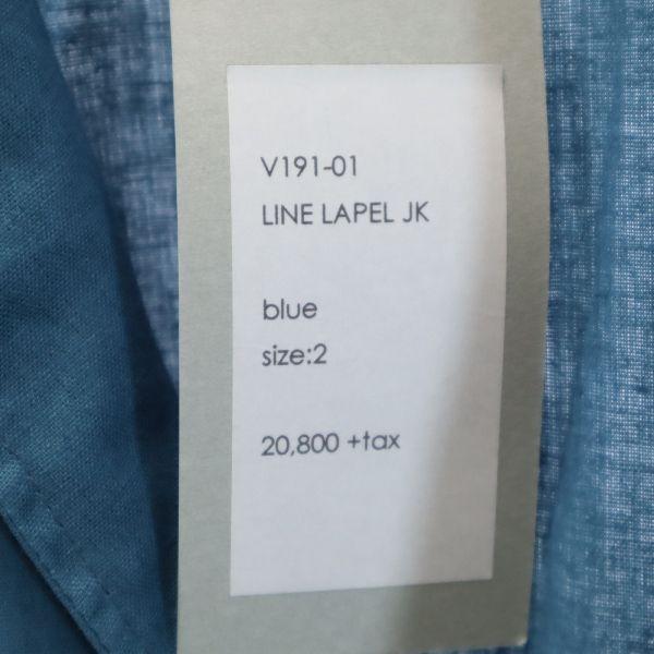 Ubrukt VAST222 19ss Linblanding Fôret Langermet Jakke 2 blå Herre Brukt