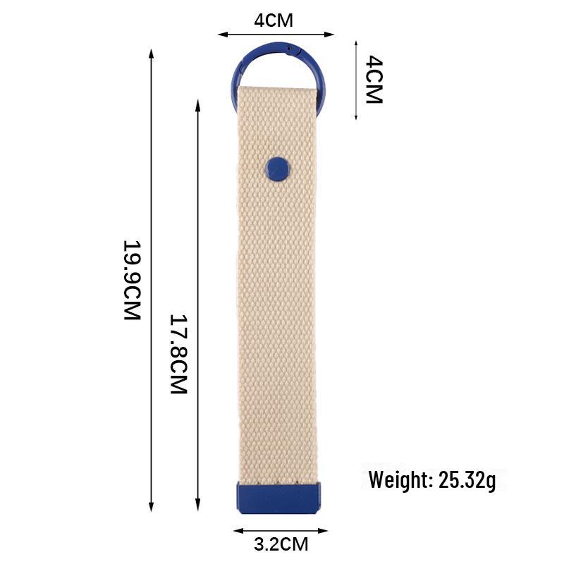 Personalized Pure Cotton Canvas Belt Keychain with Contrast Colors – Handmade INS Style