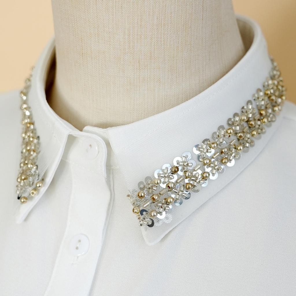 1 piece of luxurious original beaded exquisite women's fake collar, versatile and suitable for spring, summer, autumn and winter