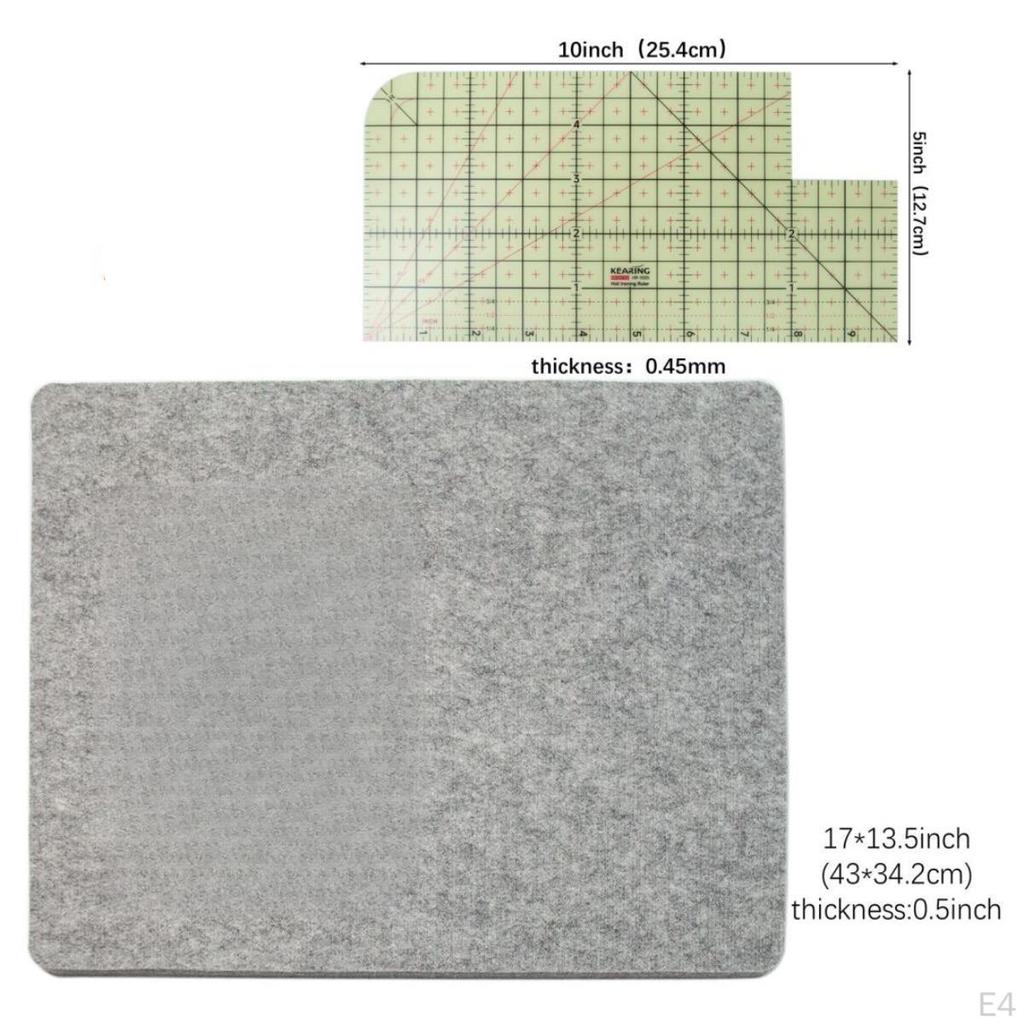 Bügelunterlage aus Filz für Quilt- und Schneideprojekte mit Bügellineal