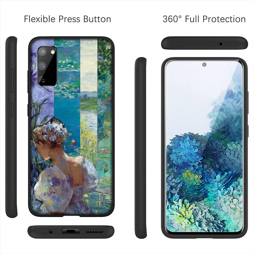 Cover for iPhone 17 16 15 Xiaomi Poco Redmi Note 14 13 12 11 Pro Max Samsung Galaxy S25 S24 OPPO Huawei Claude Monet Waterlily Cat Pattern Phone Case