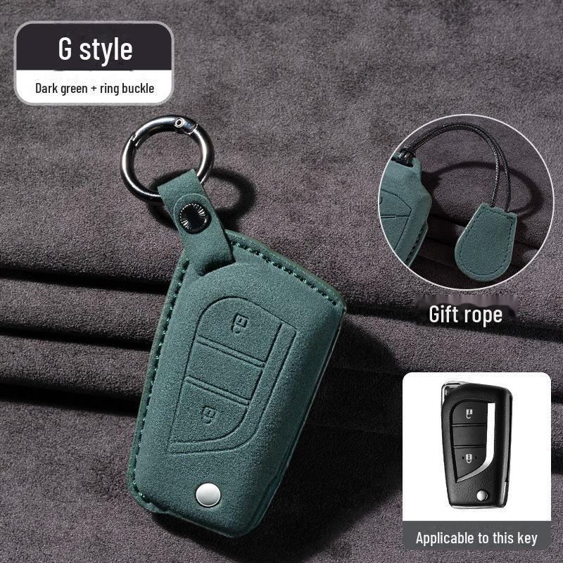 Toyota Wildleder Schlüsselhülle für Camry, Corolla, RAV4, Highlander und mehr. Mit Asia-Drachen-Design.