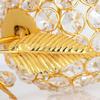 Beautiful Crystals Rose Gold Polish Candle Holder for Decoration Set of Two 9 Inches , Metal