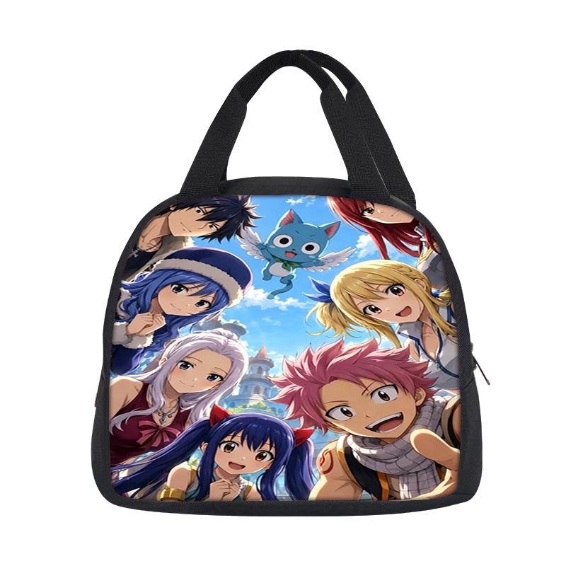 FAIRY TAIL Lunch Bag Cartoon Anime Printed Student Boys and Girls New Style Lightweight, Small, Large Capacity, Versatile