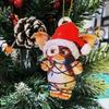 1PCS 3D Christmas Gremlins Ornament Fairy Light Santa Hat Gizmo Figurine Hanging Pendant Decor Christmas Tree Party Acesssories