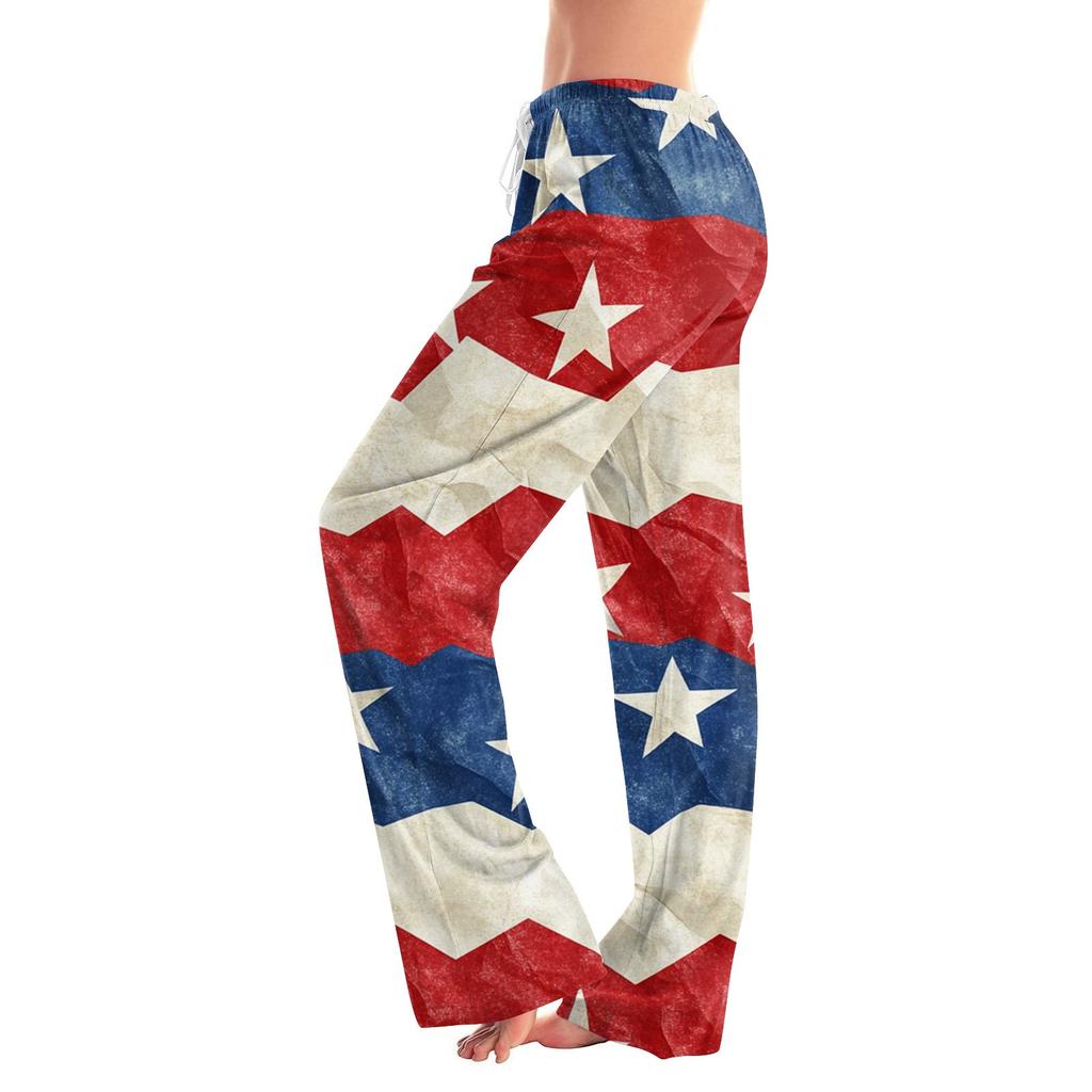 Damenmode Locker Lässig Unabhängigkeitstag Print Schlaghose