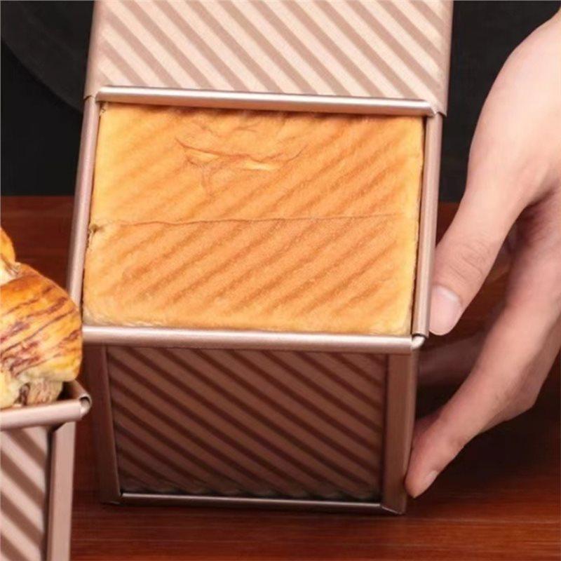 A25F-Bread Baking Tray Rectangular Bread Mold With Cover Non-Stick Toast Box With Lid Steel Kitchen Accessory Cake Toast
