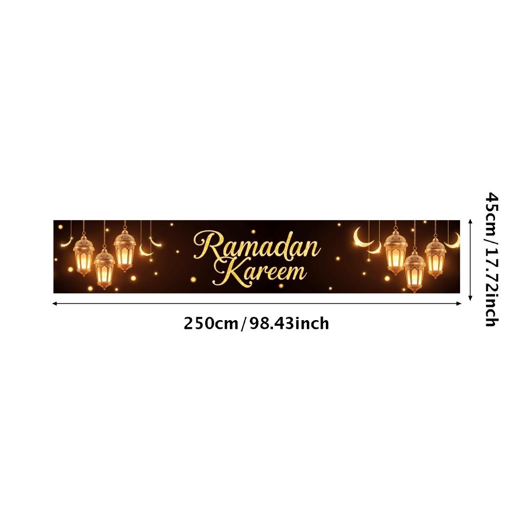 Bannière Ramadan Kareem Toile de fond Lanternes Lumières Décoratif Festival Fête Événement Célébration Graphique Décor Islamique Arrière-plan